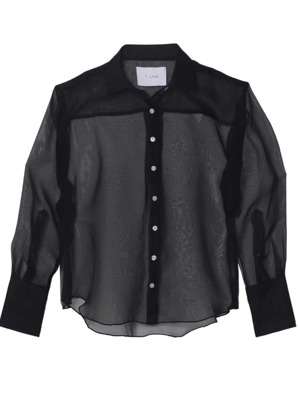 NWT T.Line "Isabel" Silk Organza Shirt in Black, size S/M